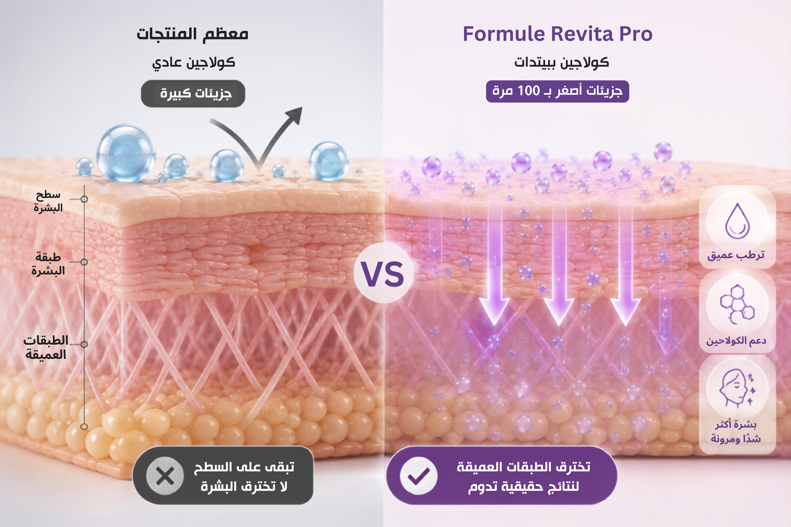 Skin molecule penetration diagram